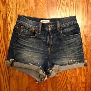 Madewell high-rise denim shorts, like new!